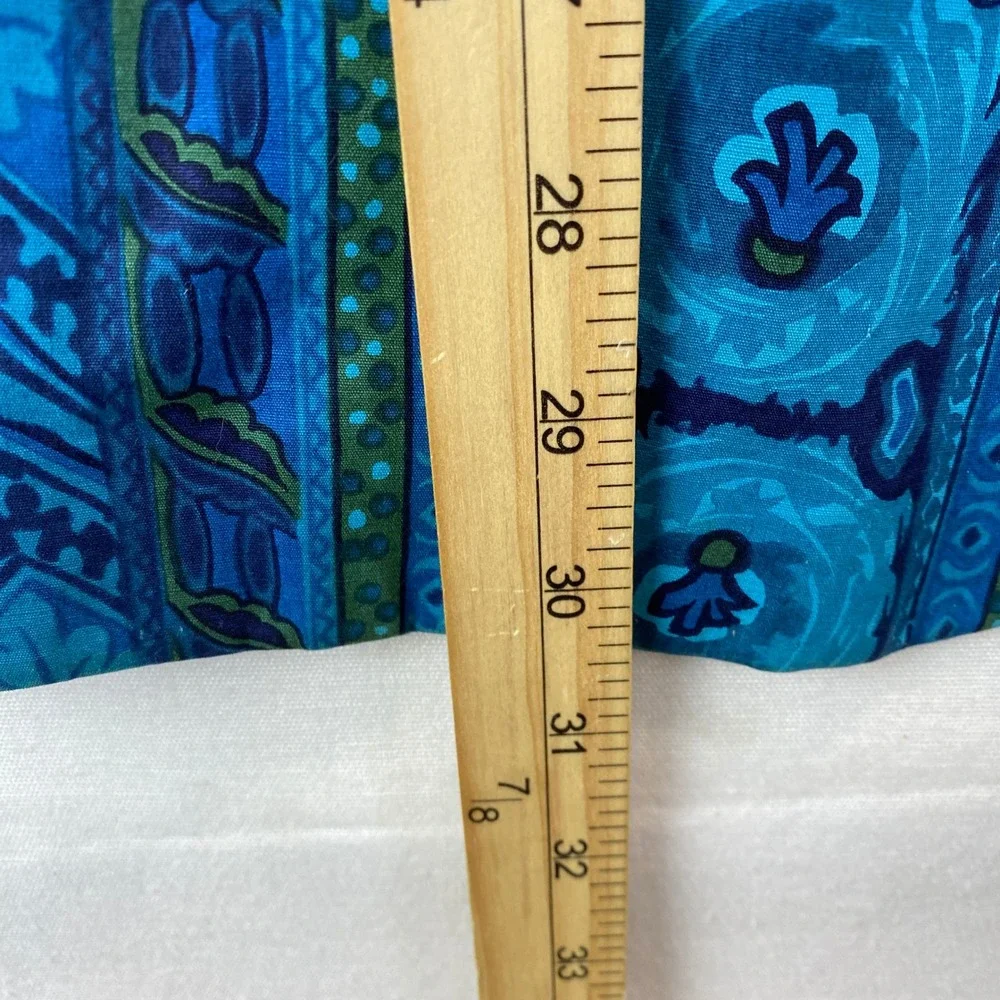 VTG Rare Steegan Handprinted Batik Cotto Men 40 Blue Geometric Sport Coat Ornate